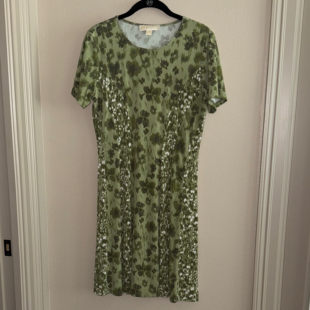 NWOT Michael Kors Green Floral Midi Dress